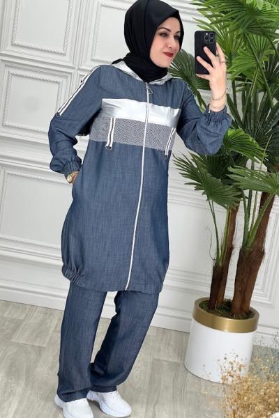 18489 Fileli Kot takım Lacivert