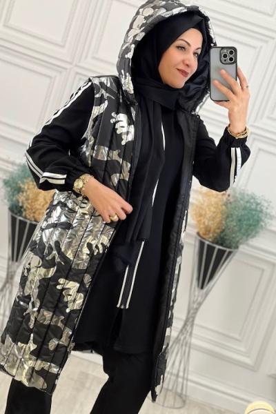 18508 Hologram Yelekli Takım Gri