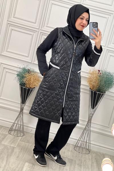 18639 Yelekli Eşofman Takımı Siyah