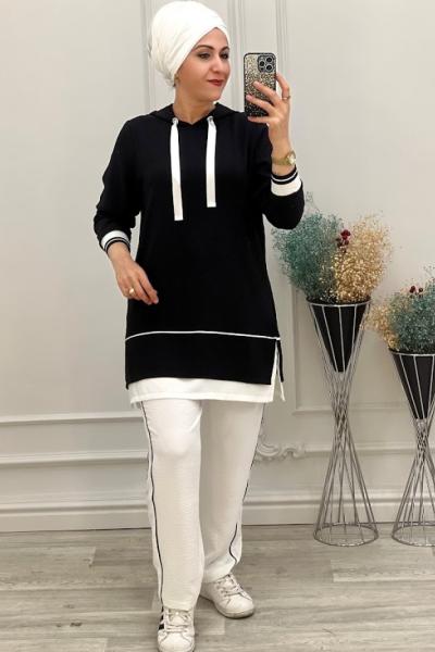 1974 Kapşonlu Takım Siyah