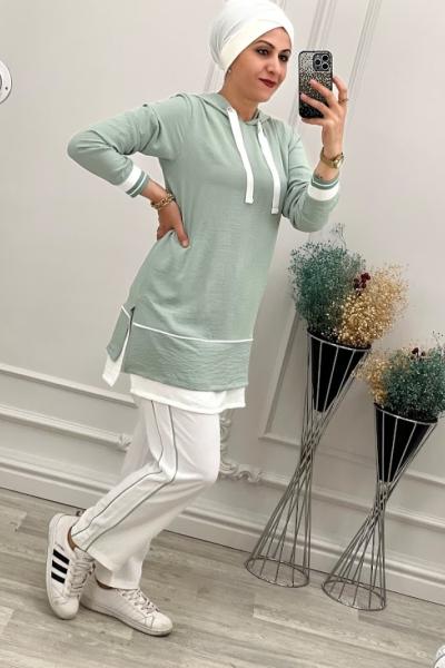 1974 Kapşonlu Takım Mint Yeşili