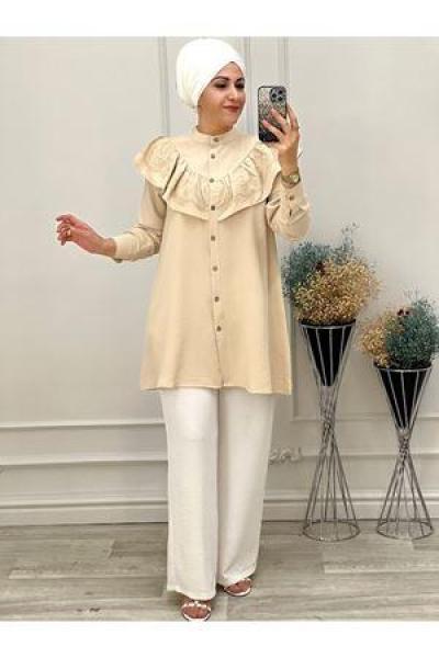 2000 Dantel Detaylı Gömlek Taş Diğer