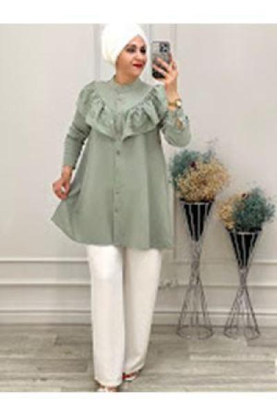 2000 Dantel Detaylı Gömlek Mint Diğer