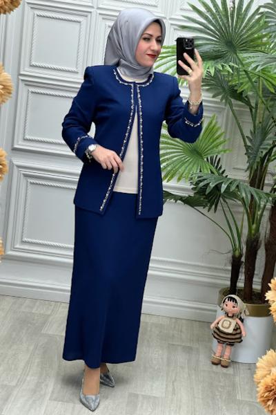 2002B Tunik Takım İndigo