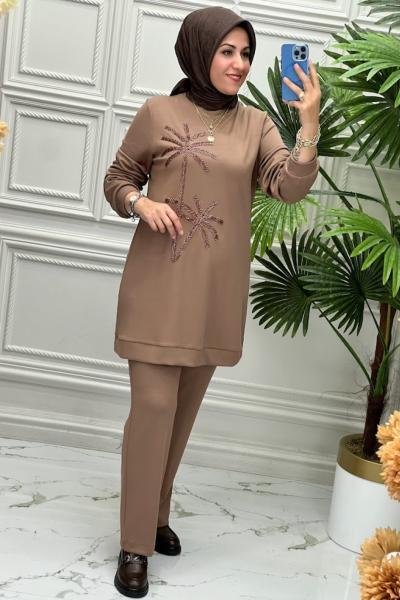 20211 Tunik Takım  Kahverengi