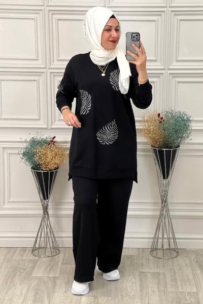 2024 İki İplik Tunik Takım  Siyah