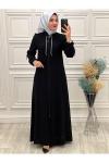 2026 Kol Üzeri İpli Ferace Siyah