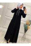 2026 Kol Üzeri İpli Ferace Siyah