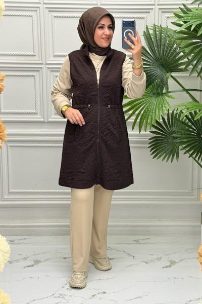 2033 Tunik Takım  Kahverengi