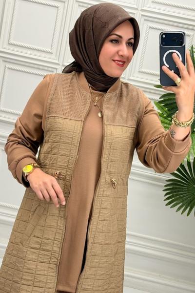 2034B Tunik Takım  Kahverengi