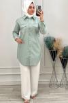2042 Cebi Taşlı Gömlek Mint Mint Yeşili