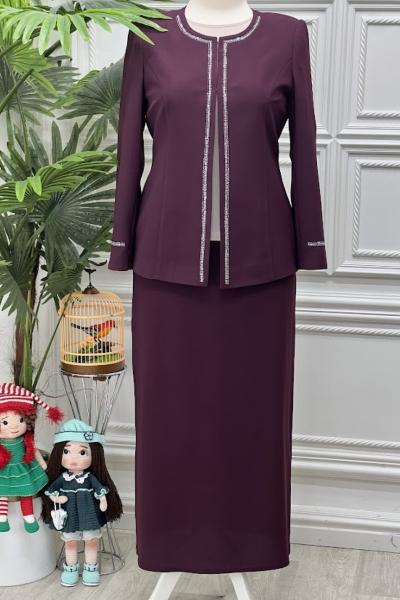 2050B Tunik Takım Mürdüm