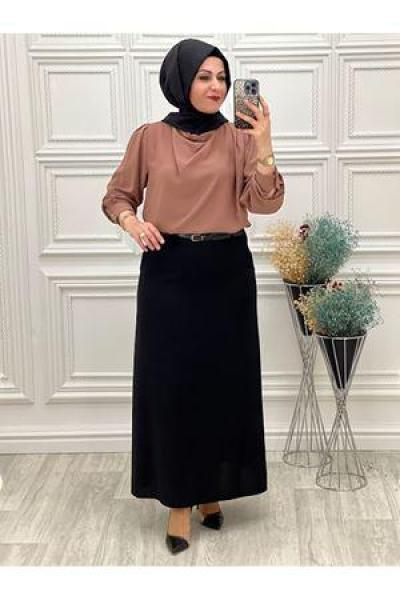 2051 Degaje Yaka Bluz Taba Diğer