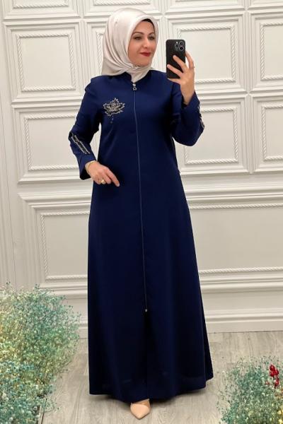 2053 Çınar Yapraklı Ferace İndigo İndigo