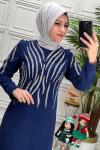 2089B Elbise İndigo