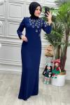 2091B Elbise İndigo