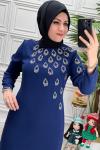 2091B Elbise İndigo