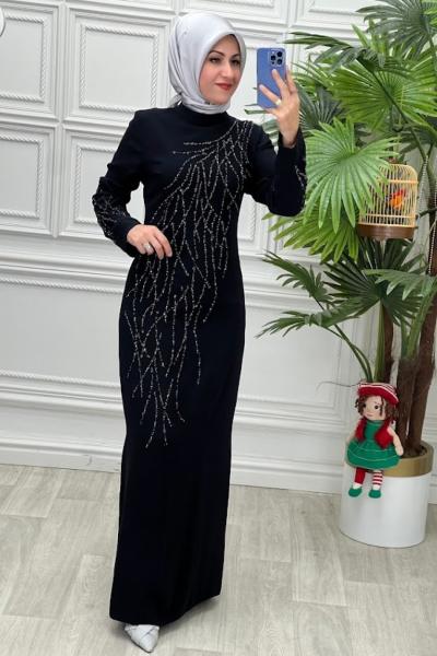 2098B Elbise Siyah