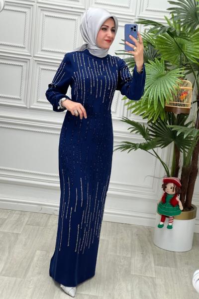 2099B Elbise İndigo