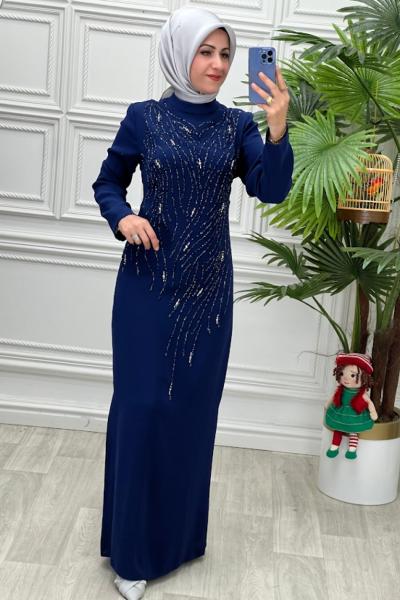 2100B Elbise İndigo