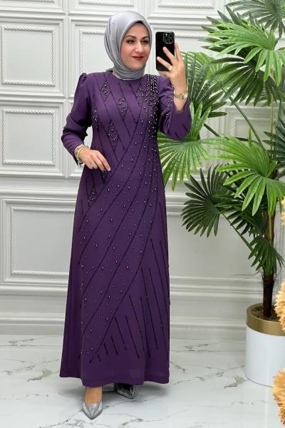 2104 Elbise  Mürdüm