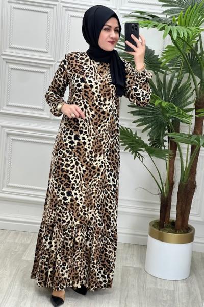 2111 Elbise Leopar