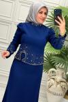 2114 Elbise Lacivert