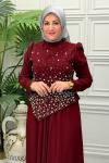 2122 Elbise  Bordo