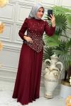 2122 Elbise  Bordo