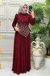 2122 Elbise  Bordo