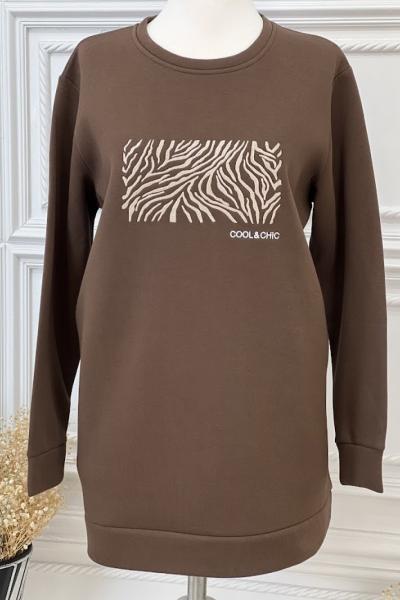 2146 Üç İplik Tunik  Kahverengi