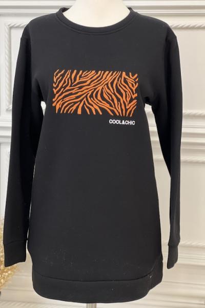 2146 Üç İplik Tunik  Siyah