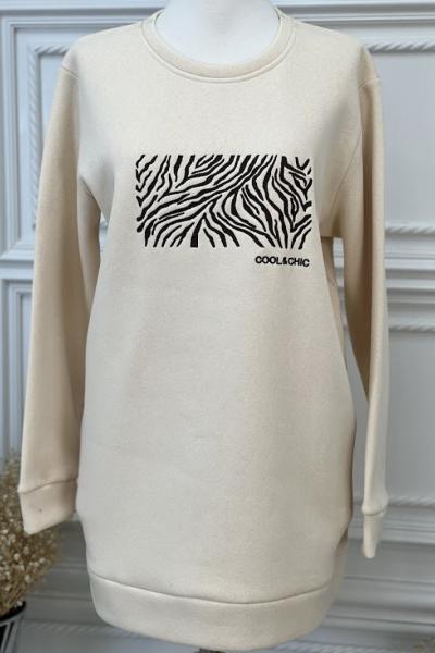 2146 Üç İplik Tunik  Krem