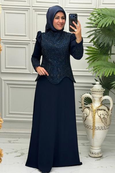 2156 Elbise Lacivert