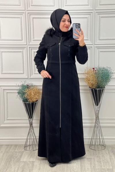 21652 Kaşmir Manto  Siyah