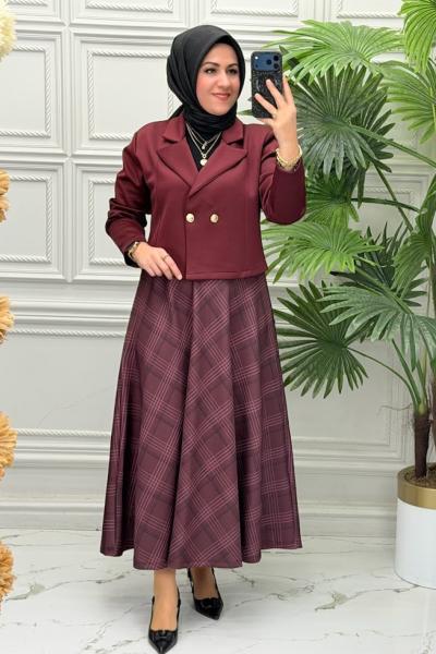 2199 Tunik Takım  Bordo