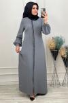 2202 Kolu Şeritli Ferace Gri Gri