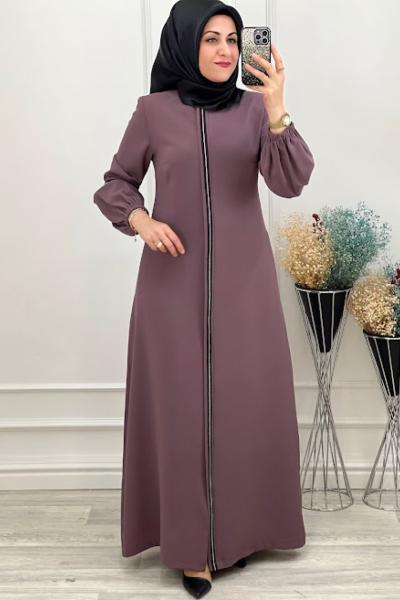 2202 Kolu Şeritli Ferace Gül Gül