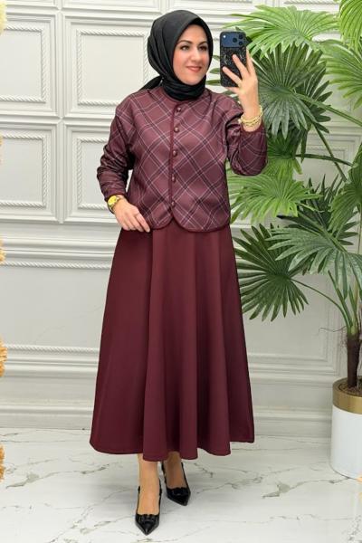 2203 Tunik Takım  Bordo