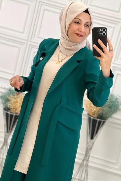 220431 Kemerli Üçlü Takım Yeşil Yeşil