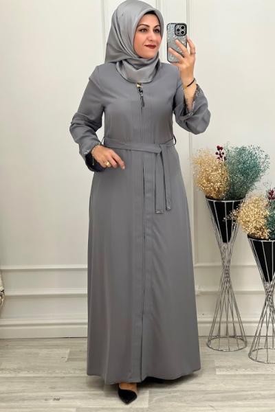 2211 V Yaka Ferace Gri Açık Gri