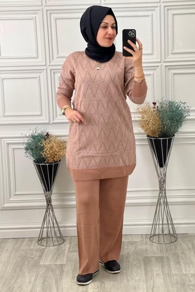 2219 Triko İkili Takım Gül Gül