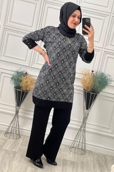 2220 Triko İkili Takım Siyah Siyah