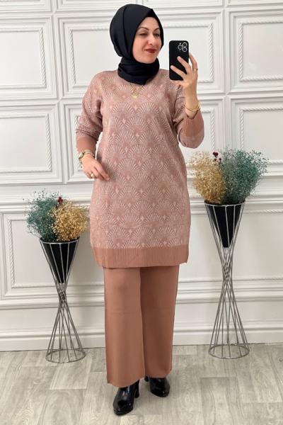 2220 Triko İkili Takım Pembe Pembe