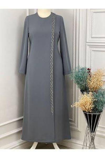 2221 İçten Bağlamalı Ferace Gri Gri