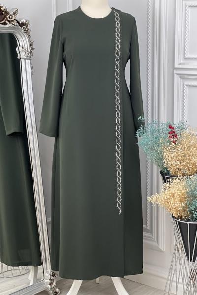 2221 İçten Bağlamalı Ferace Haki Haki