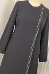 2221 İçten Bağlamalı Ferace Siyah Siyah