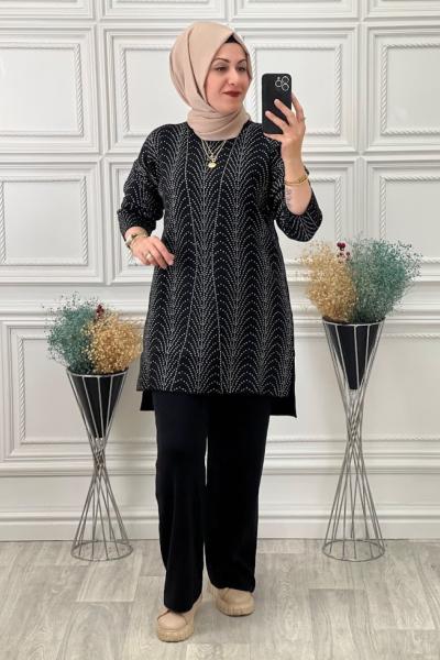 2223 Triko İkili Takım Siyah Siyah