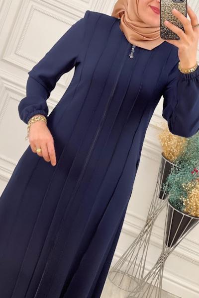 2224 Dikişli Genç Ferace Lacivert Lacivert