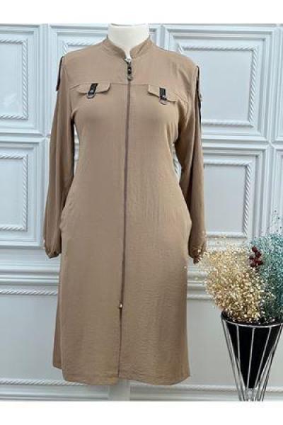 2240 Kolu Şeritli Kap Bej Bej